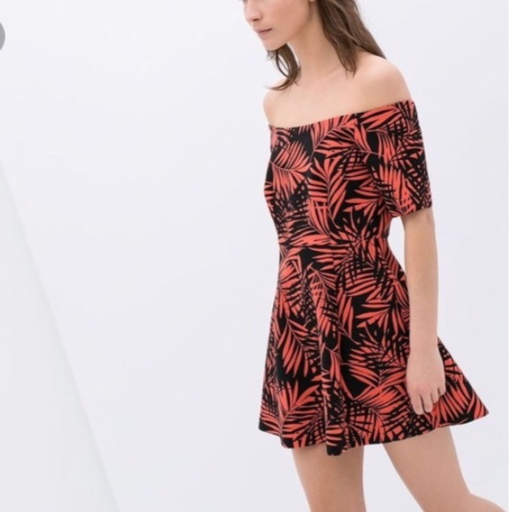 Palm tree Of the shoulder Dress